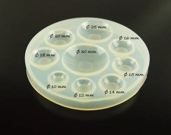 1 Stk Silikonform Cabochon Rohling Mold rund #2 Form Giessform