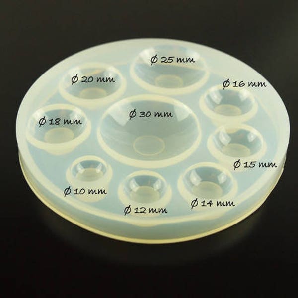 1 Stk Silikonform Cabochon Rohling Mold rund #2 Form Giessform