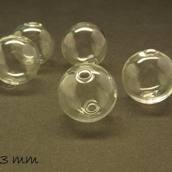 Perles de verre perles creuses transparentes 13 mm