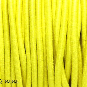 0.36EUR/meter - 5 m elastic nylon cord Ø 2 mm, yellow