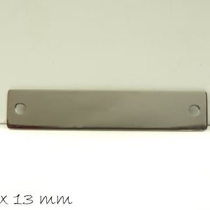 Tussenstuk stempelplaat zilver RVS 64 x 13 mm