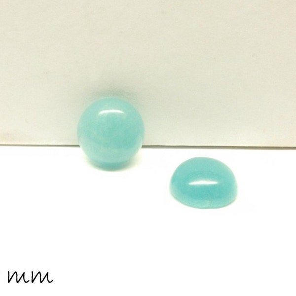 Edelstein Cabochons, Jade "Aquamarin", 8 mm