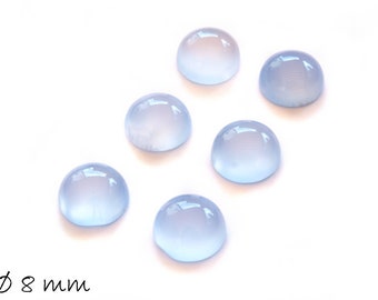 Edelstein Cabochons, blauer Achat, 8 mm