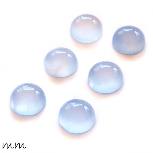 Edelstein Cabochons, blauer Achat, 8 mm