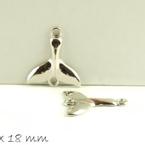 Pendant whale fin silver 20 x 18 mm