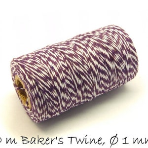 0,05EUR/m - 100 m Baker&#39;s Twine, violett-weiß Ø 1 mm