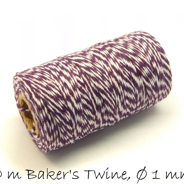 0,05EUR/m - 100 m Baker's Twine, violett-weiß Ø 1 mm