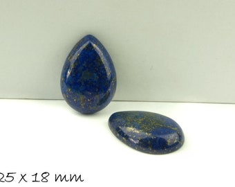 1 cabochon goutte-à-goutte Lapis Lazuli, 25 x 18 mm