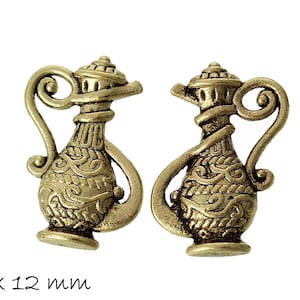 Pendant magic lamp, jug, pitcher, in gold, 17 x 12 mm