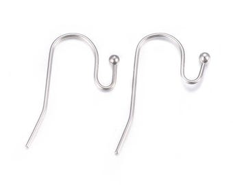 Ohrhaken aus Edelstahl, silber