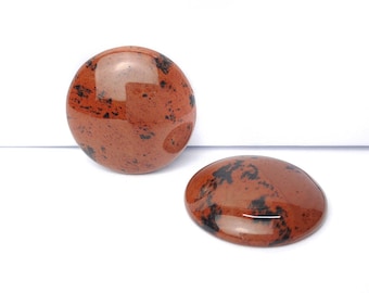 1 piece cabochon, Mahogany Jasper (Jasper), Ø 25 mm gemstone