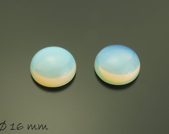 2 Stk Cabochons, Opalit, 16 mm