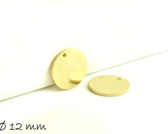 Pendant stainless steel stamp plate Ø 12 mm gold