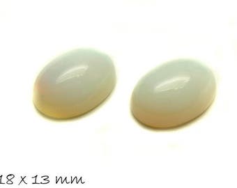 Cabochons, Opalit, Mondstein, 18 x 13 mm