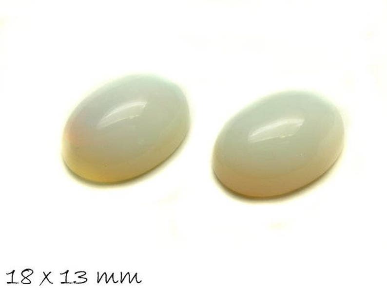 Cabochons, Opalit, Mondstein, 18 x 13 mm Bild 1