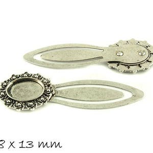 Bookmark antique silver cabochon setting 18 x 13 mm vintage Option 2