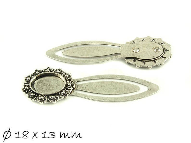 Bookmark antique silver cabochon setting 18 x 13 mm vintage Option 2