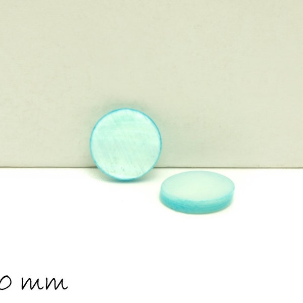 Cabochons, nacre, bleu clair, 10 mm