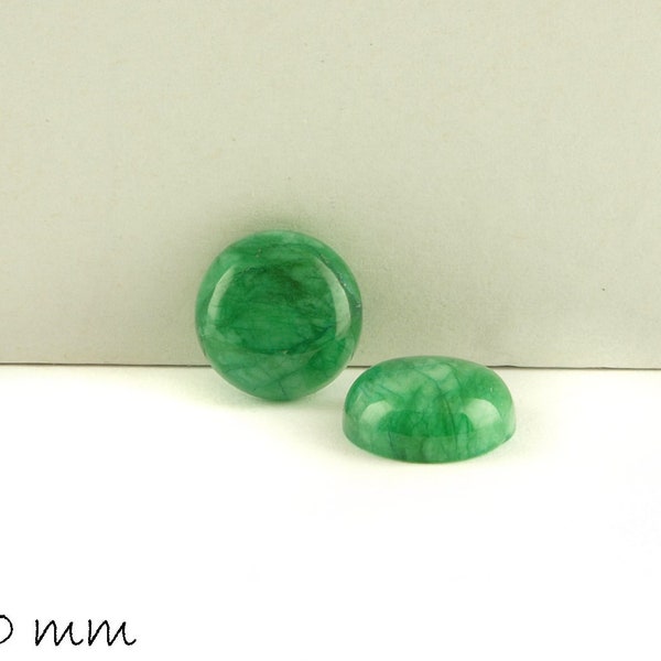 Edelstein Cabochons, grüne Jade, 10 mm