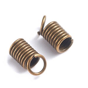 Ändkapslar i läder för järnremmar, brons, 10 mm, innerdiameter 3 mm