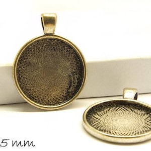 Cabochon settings / medallion 25 mm, antique silver