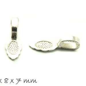 Pendant loops with adhesive surface antique silver