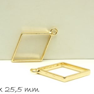 2 pcs pendant mould for ice resin in gold, diamond