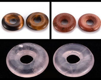 1 pc. donut pendant gemstone different types, Ø 18 mm