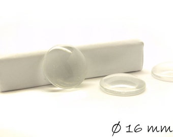 Cabochons en verre transparent Ø 16 mm