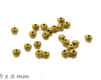 20 pcs perles d’espacement roundel 5 x 3 mm bronze