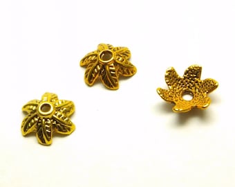 10 pcs pearl cap solid Celtic gold Ø 11 mm