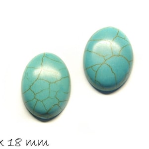 1 Stk Cabochon, Howlith (Türkisimitat), 25 x 18 mm