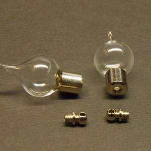 2 Pcs Glass Beads Phiole hollow with Screw Cap