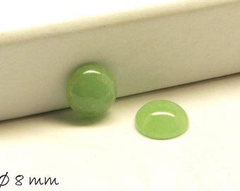 Gemstone Cabochons, green aventurine quartz, 8 mm