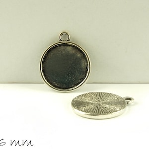Cabochon setting / medallion Ø 16 mm antique silver