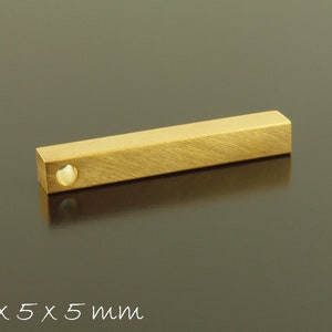 Bar Barrel, stainless steel in gold, 35 x 5 x 5 mm, pendant for stamping