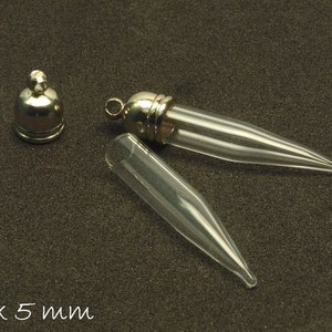 2 PCs beads vial hollow m. Cap pendant