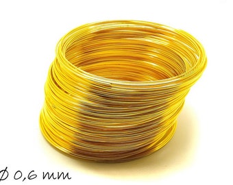 30 Coils spiral wire (memory wire) gold 0.6 mm