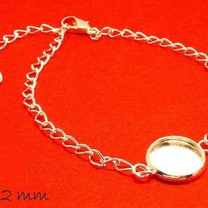 3 bracelet blanks with cabochon setting 12 mm silver