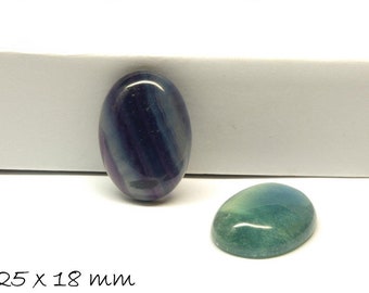 1 pc Cabochon rainbow fluorite, 25 x 18 mm