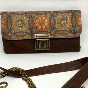 Tassen & portemonnees Portemonnees & Geldclips Portemonnee met ketting Portemonnee Crossbody met mobiele telefoon Compartiment RFID Blocker Cork Vegan 