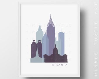 Atlanta Skyline Printable Download  -  Last Minute Gift