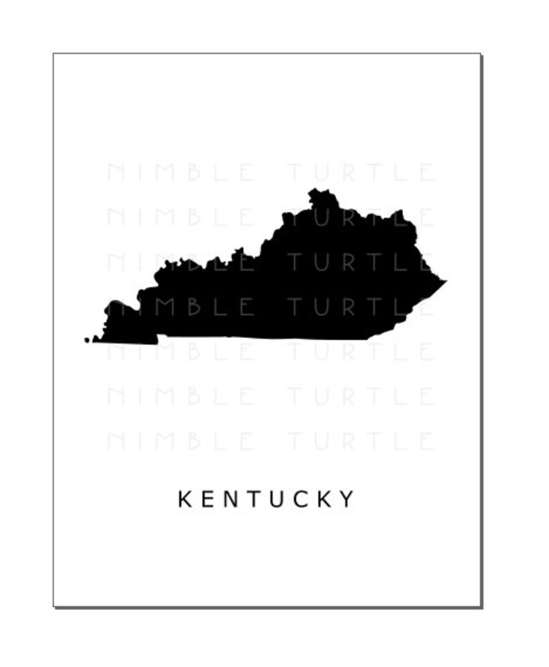 Kentucky State Outline Watercolor Printable Kentucky Wall - Etsy