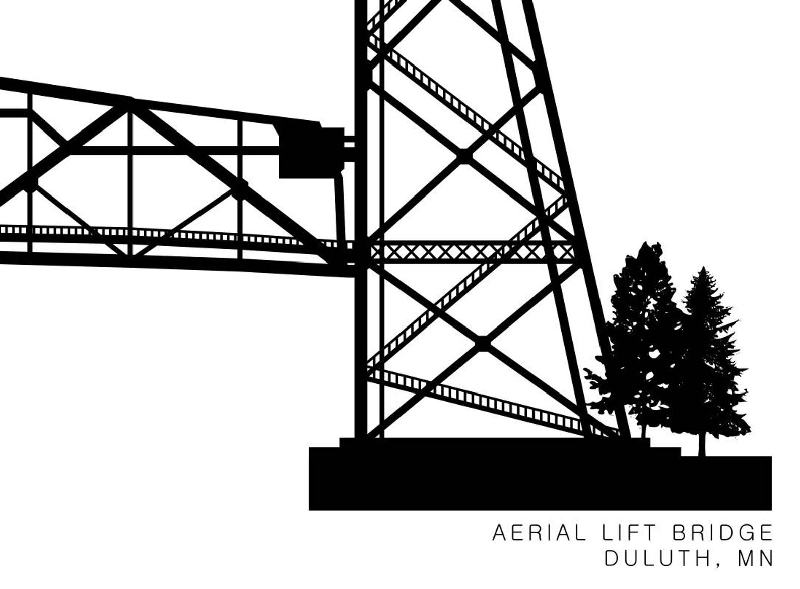 Duluth Aerial Lift Bridge Printable Wall Art - Architectural Art ...