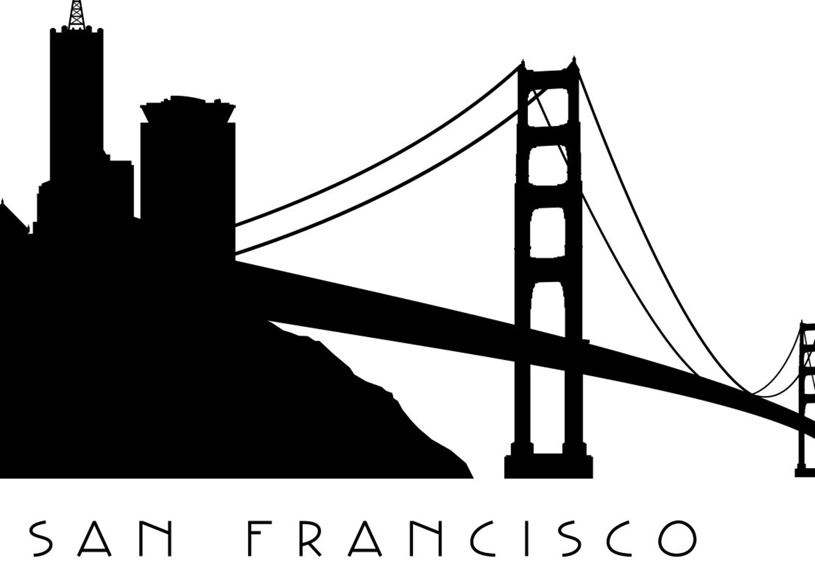 San Francisco Skyline Silhouette Printable Skyline PDF - Etsy UK