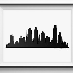 Philadelphia Skyline Silhouette  -  Printable Skyline  -  Philadelphia Pennsylvania  -  PDF, png, SVG, eps, JPG.