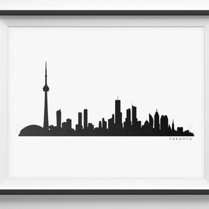 Toronto Skyline Silhouette  -  Printable Skyline  -  Toronto Canada  -  PDF, png, SVG, eps, JPG