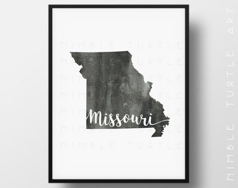 Missouri State Outline Watercolor - Printable Missouri Wall Art - Comes ...
