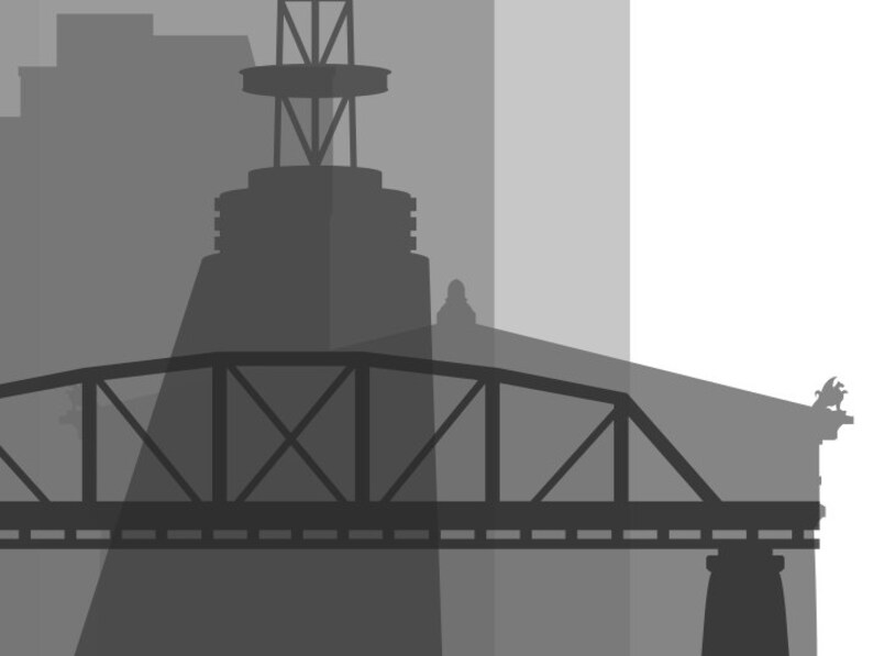Nashville Skyline Printable Download Black and White - Etsy