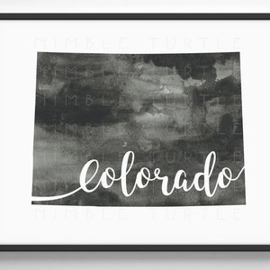 Colorado State Outline Watercolor -  Printable Colorado Wall Art  -  Comes with Blank State Outline SVG  -  Gallery Wall Art
